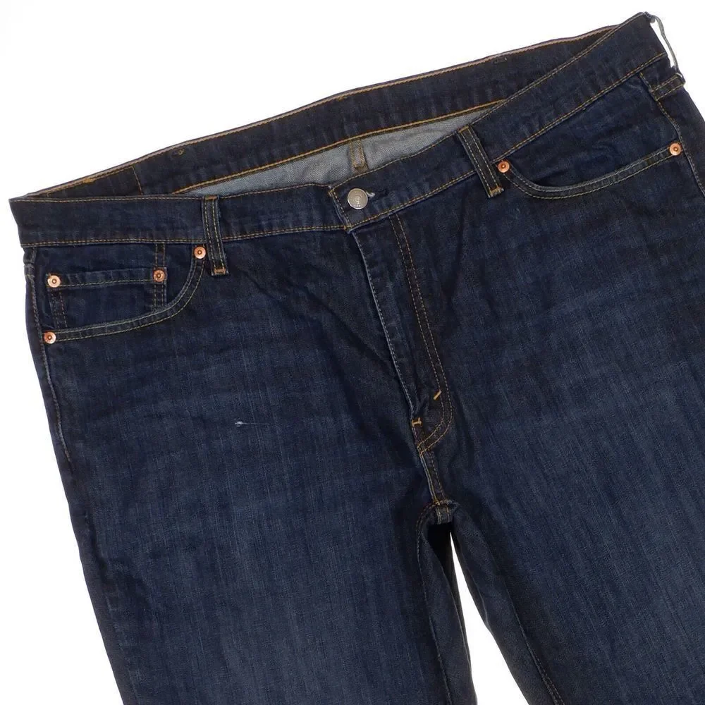Levis Mens 541 Straight Leg Jeans Measure 44x26.5 Dark Blue Denim Stretch Hemmed